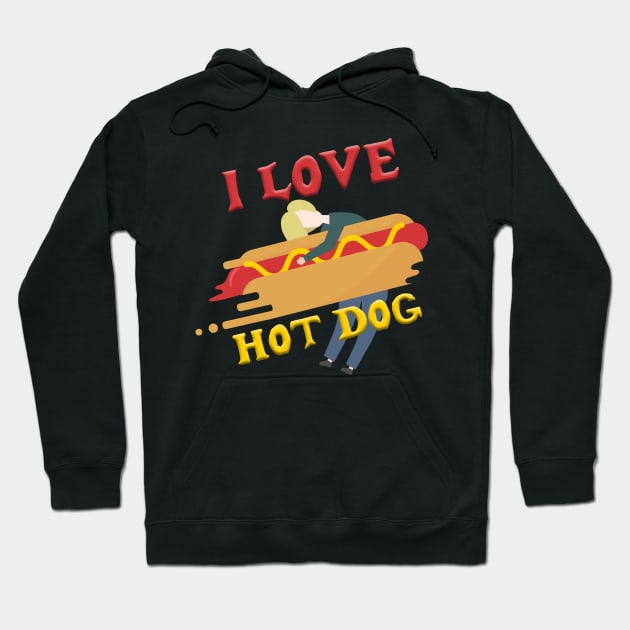 I Love Hot Dog Hoodie by Purwoceng